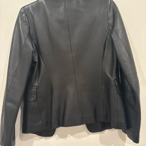 Classic Opart leather blazer jacket coat - Picture 8 of 10